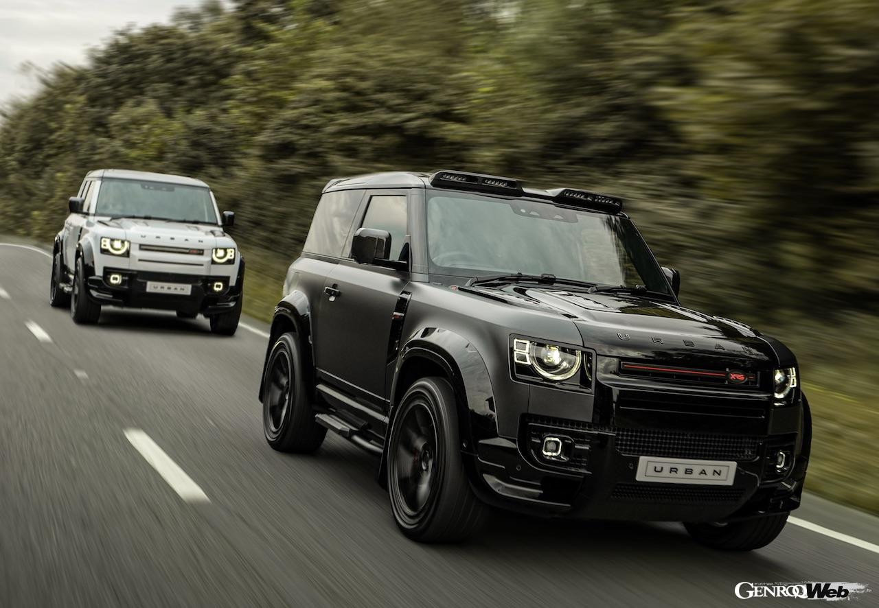 アーバン・オートモーティブは、市販仕様を上まわるクオリティ「OEM+」をポリシーに掲げる。写真はディフェンダー 90に装着された「アーバン・ワイドトラック・パッケージ」。