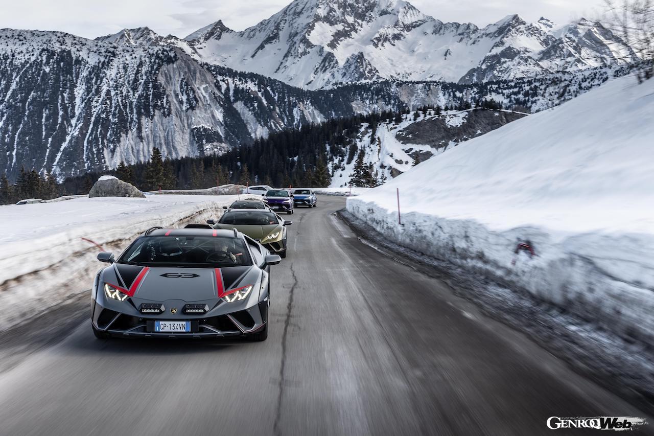 ランボルギーニはVIPゲストを対象に、ウラカン ステラートとウルス Sによる、フランス南東部のスキーリゾート「クールシュヴェル」でのウィンターツアーを実施した。