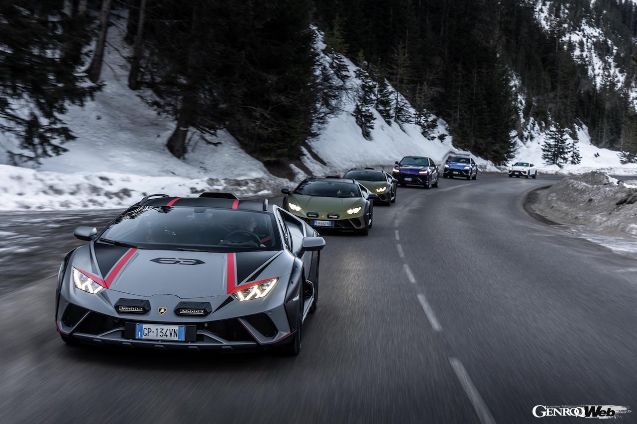 ランボルギーニはVIPゲストを対象に、ウラカン ステラートとウルス Sによる、フランス南東部のスキーリゾート「クールシュヴェル」でのウィンターツアーを実施した。