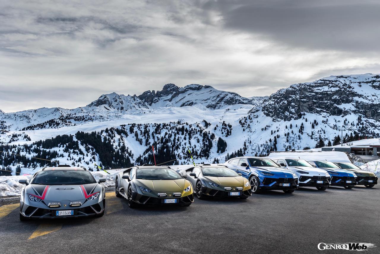 ランボルギーニはVIPゲストを対象に、ウラカン ステラートとウルス Sによる、フランス南東部のスキーリゾート「クールシュヴェル」でのウィンターツアーを実施した。