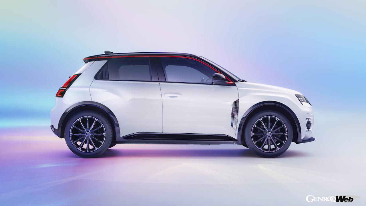 フル電動コンパクト「ルノー 5 E-Tech エレクトリック」のエクステリア。