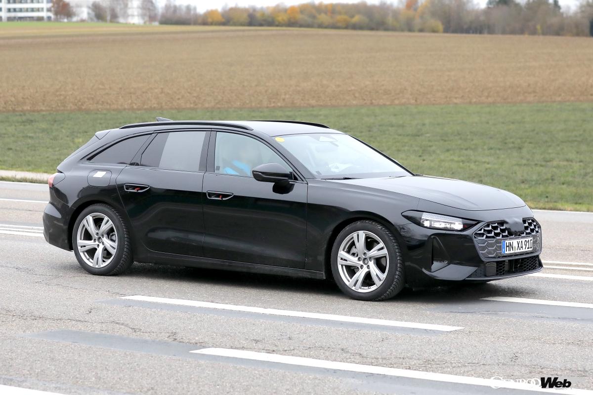 新しいデザイン言語によって、より洗練された印象を受ける次期型A5 アバントのテスト車両。