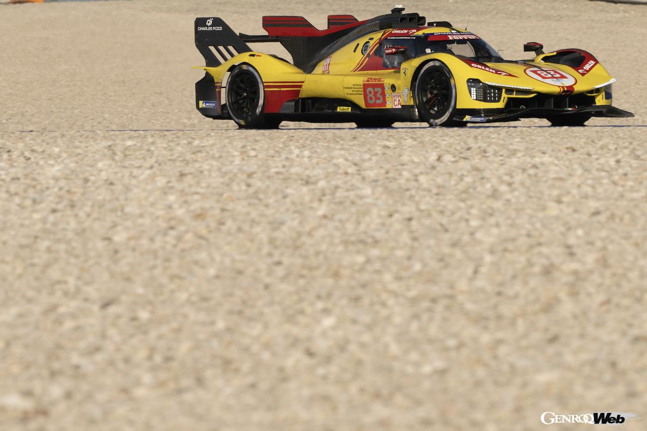 フェラーリ 499Pは、2024年シーズンのWECに2台のワークスカーと1台のカスタマーカーがエントリー。公式プロローグでは、3台が順調に周回を重ねた。写真は今シーズンから参戦をスタートするAFコルセ 83号車。