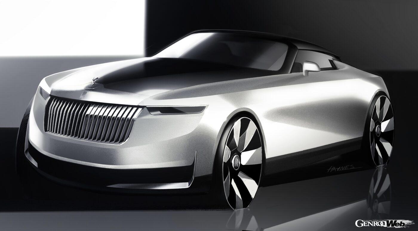 世界に1台のみのロードスター「アルカディア ドロップテイル」のデザインスケッチ。