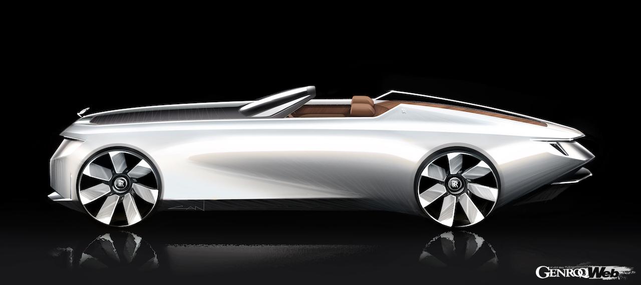 世界に1台のみのロードスター「アルカディア ドロップテイル」のデザインスケッチ。