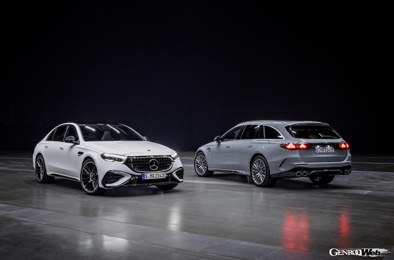 「メルセデスAMG E 53 ハイブリッド 4MATIC+ サルーン」と「メルセデスAMG E 53 ハイブリッド 4MATIC+ エステート」がデビューを飾った。
