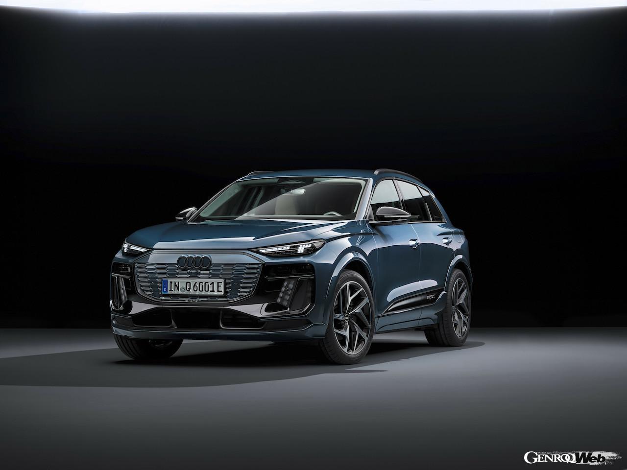 最新アーキテクチャーPPEを採用した「アウディ Q6 e-tron」のエクステリア。