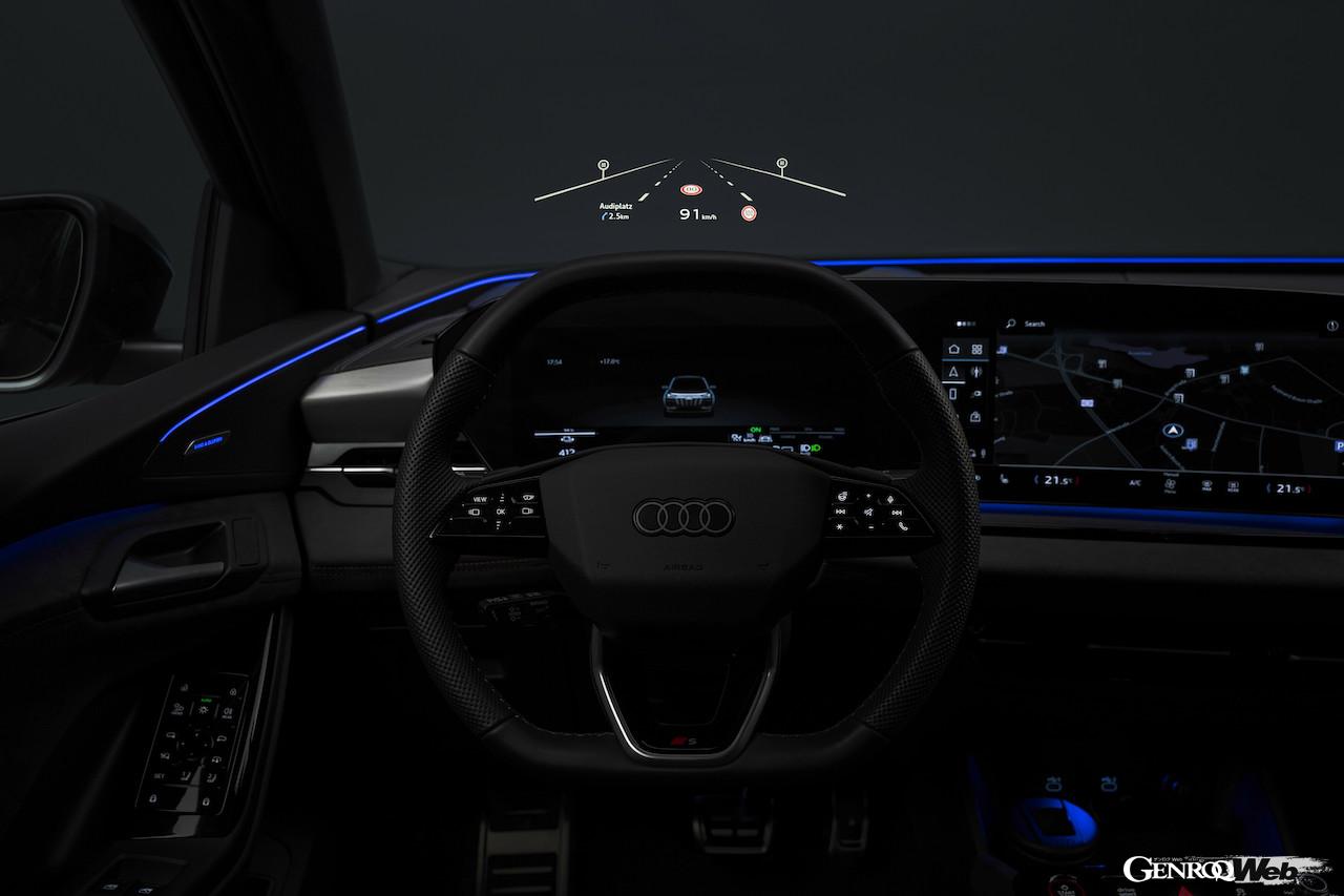 最新アーキテクチャーPPEを採用した「アウディ Q6 e-tron」のインテリア。