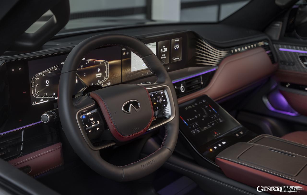 フラグシップSUV「インフィニティ QX80」のインテリア。