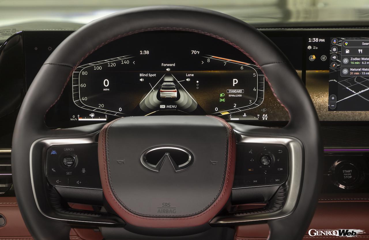 フラグシップSUV「インフィニティ QX80」のインテリア。