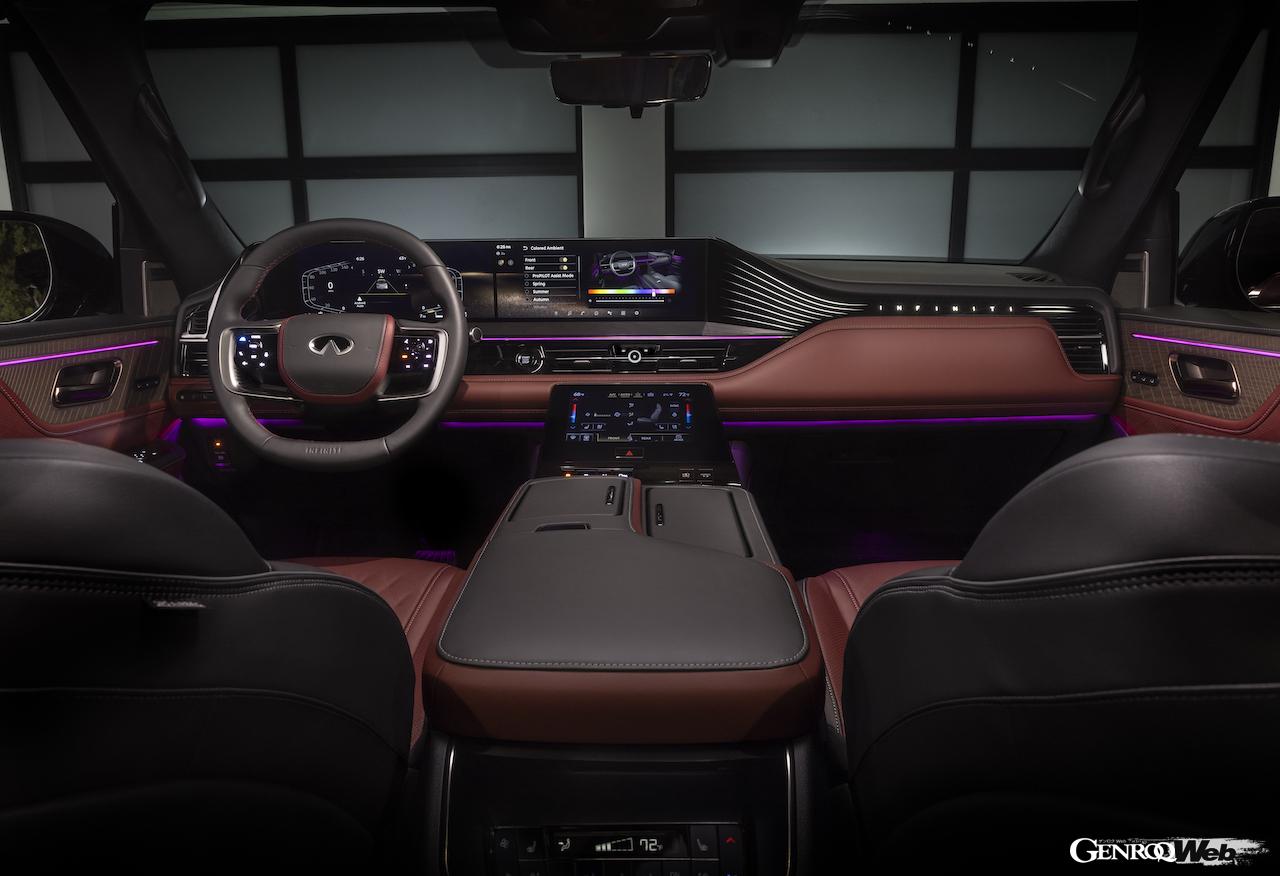 フラグシップSUV「インフィニティ QX80」のインテリア。