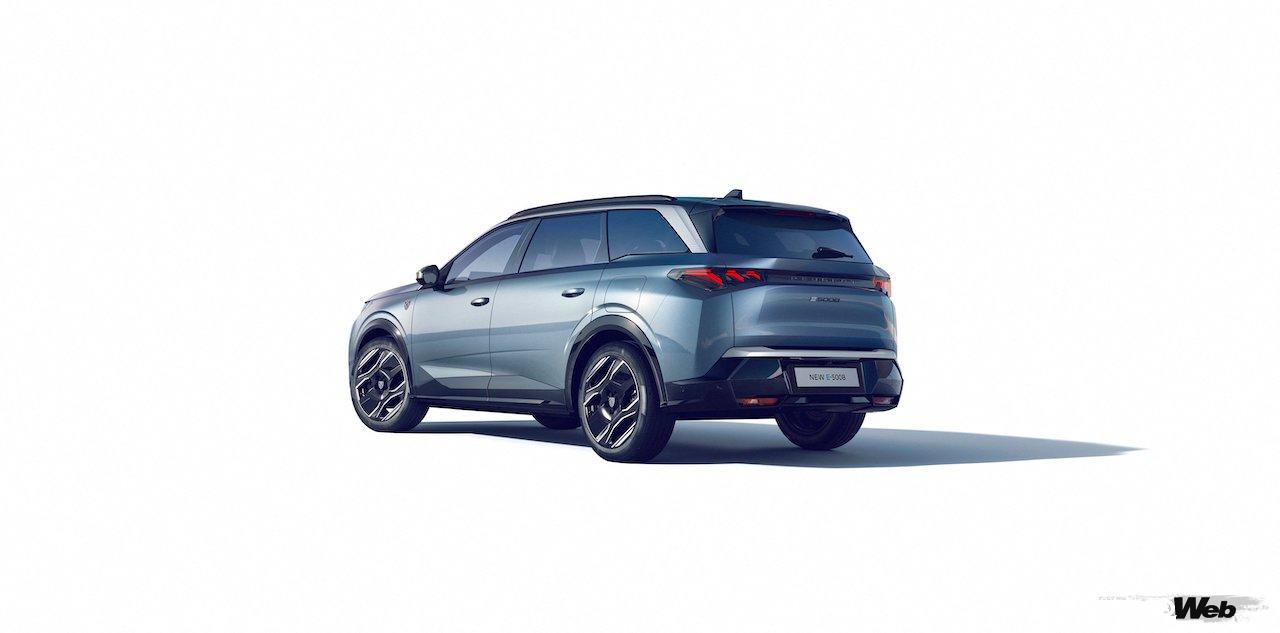 7シーターフル電動クロスオーバー「プジョー E-5008」のエクステリア。