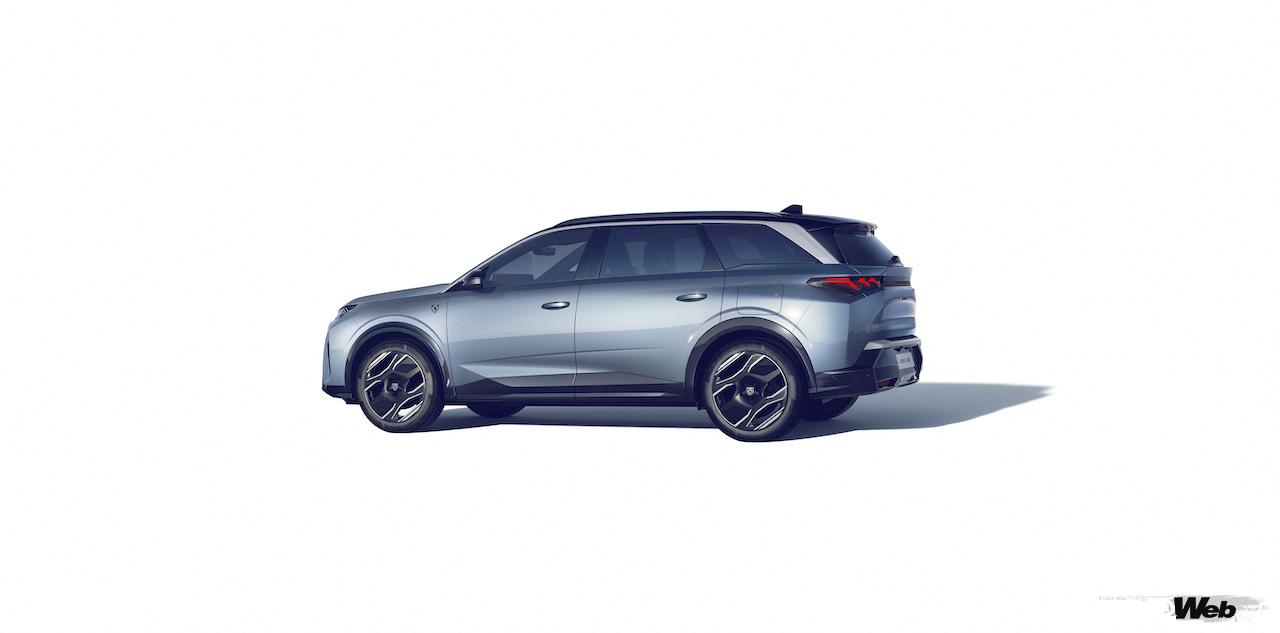 7シーターフル電動クロスオーバー「プジョー E-5008」のエクステリア。