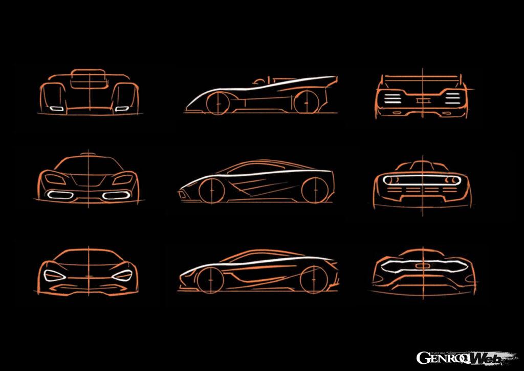 マクラーレン製スポーツカーのサイドセクションに流れるパフォーマンスラインは、Can-Amを戦ったマクラーレン M8Aから、現在まで脈々と受け継がれてきたデザイン要素だ。