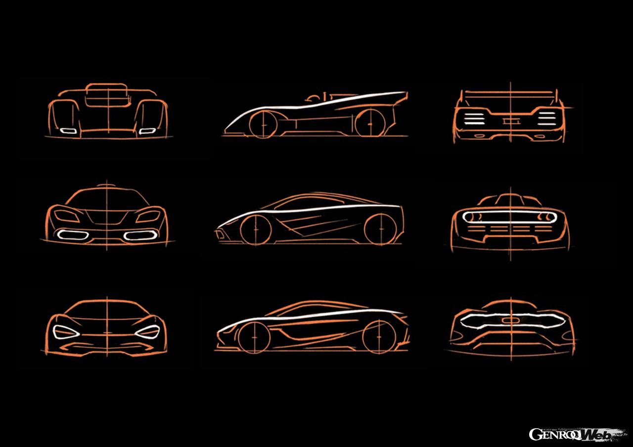 マクラーレン製スポーツカーのサイドセクションに流れるパフォーマンスラインは、Can-Amを戦ったマクラーレン M8Aから、現在まで脈々と受け継がれてきたデザイン要素だ。