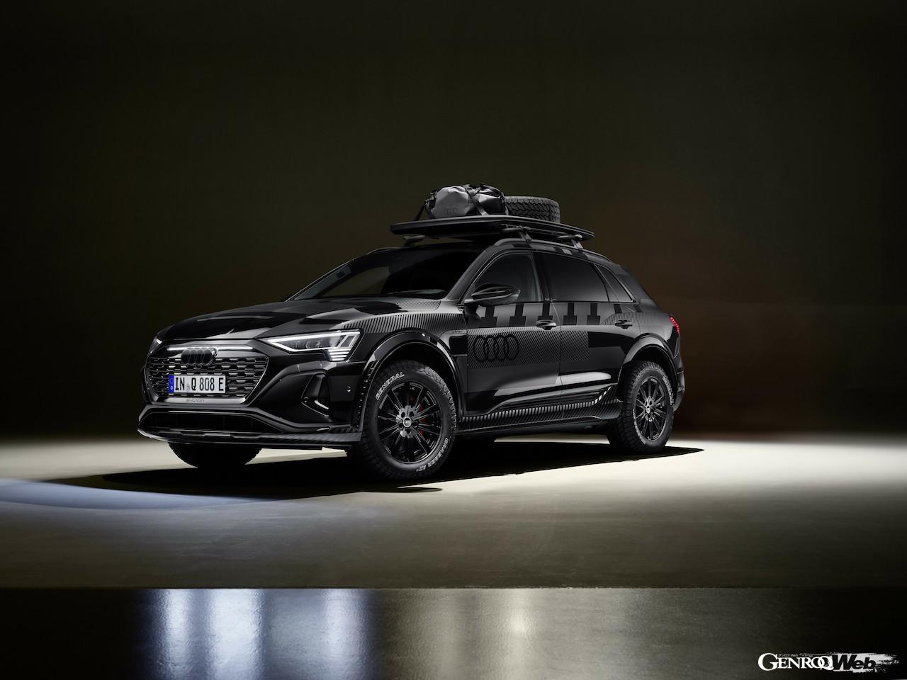 「アウディ Q8 e-tron エディション ダカール」のエクステリア。