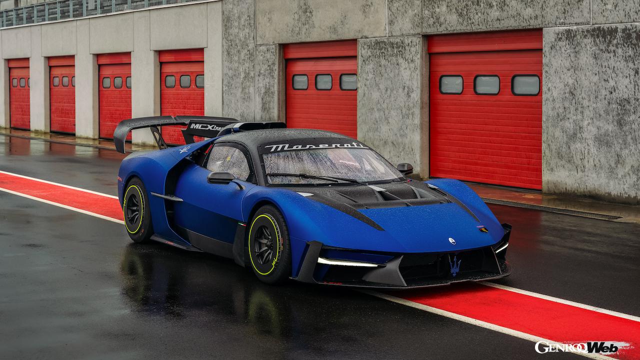 ウェットコンディションの中、サーキットで精力的に走行を繰り返した「マセラティ MCエクストレーマ」。