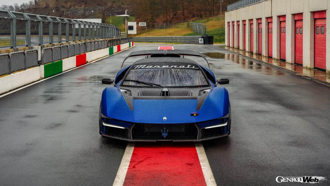 ウェットコンディションの中、サーキットで精力的に走行を繰り返した「マセラティ MCエクストレーマ」。