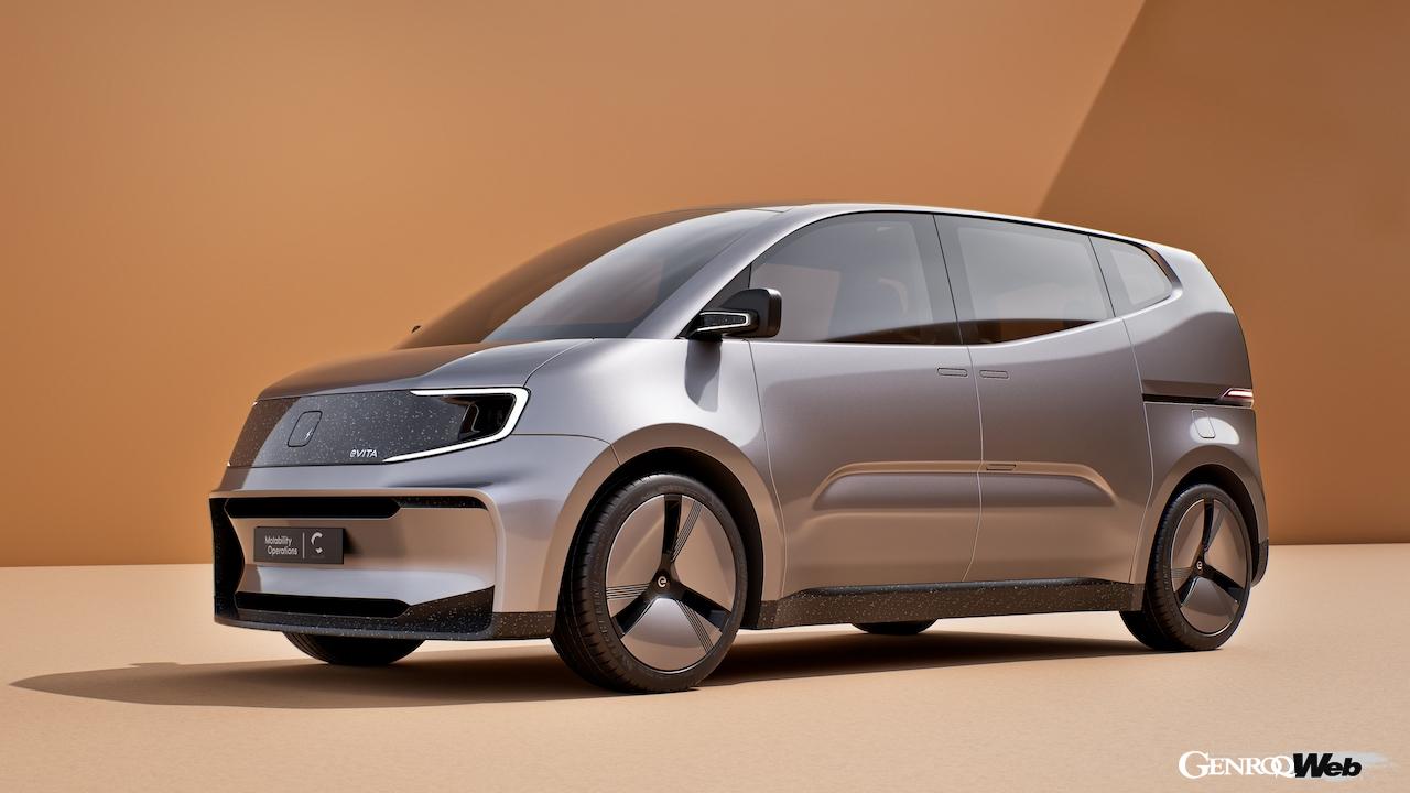 カラムとモタビリティ・オペレーションズが共同開発した「eヴィータ コンセプト」のエクステリア。