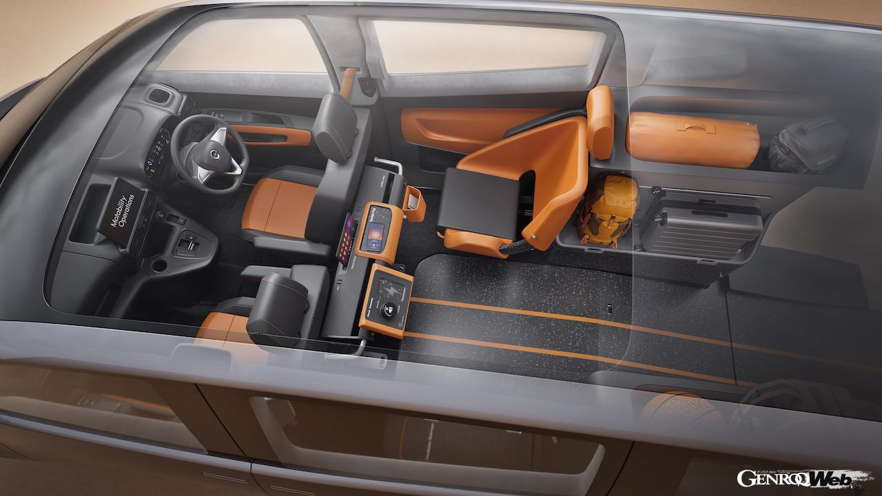 カラムとモタビリティ・オペレーションズが共同開発した「eヴィータ コンセプト」の車椅子用専用装備。