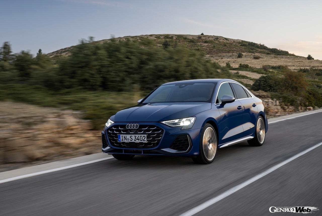 「アウディ A3 セダン」改良新型の走行シーン。