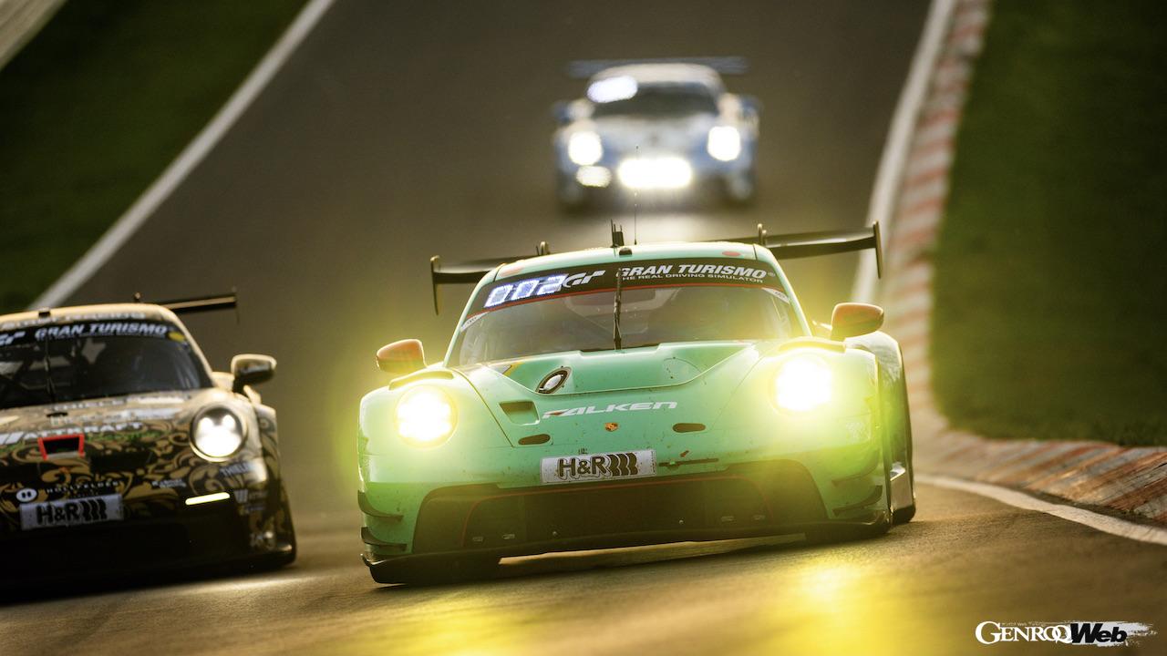 ニュルブルクリンク24時間予選レースに参戦した、ポルシェ 911 GT3 R。