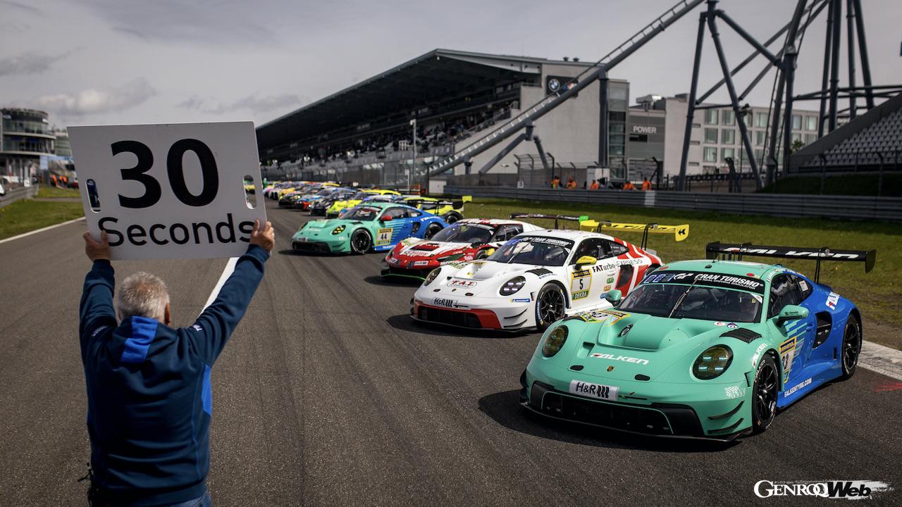 ニュルブルクリンク24時間予選レースに参戦した、ポルシェ 911 GT3 R。