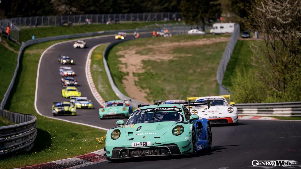 ニュルブルクリンク24時間予選レースに参戦した、ポルシェ 911 GT3 R。