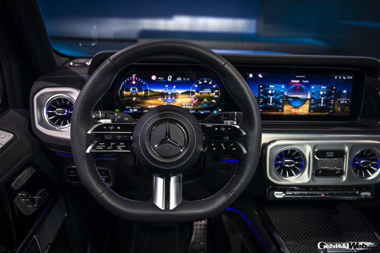 フル電動クロスカントリー4WD「メルセデス・ベンツ G 580 with EQ テクノロジー」のインテリア。
