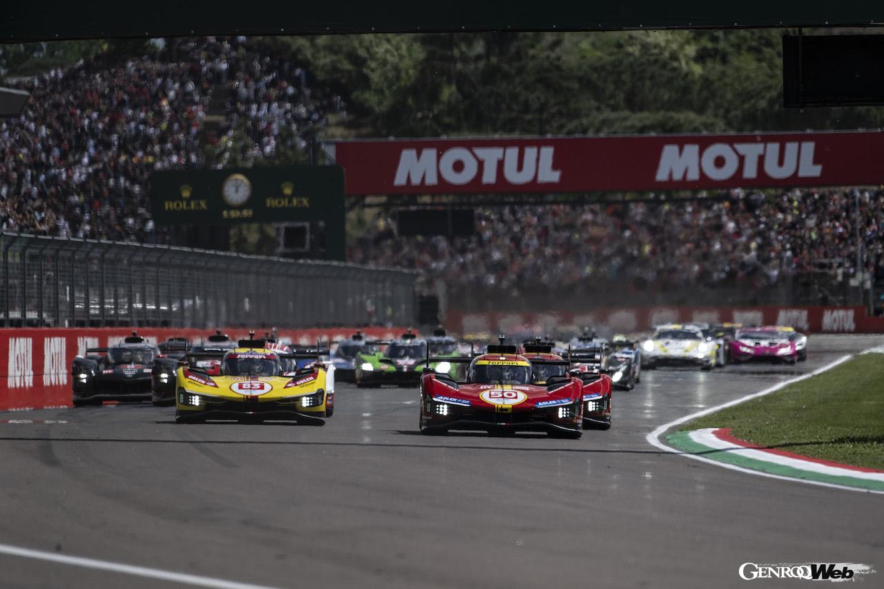 地元イモラでの必勝体制を敷いたフェラーリは、フリープラクティスからスピードを見せ、予選では上位3台を499Pが独占することになった。