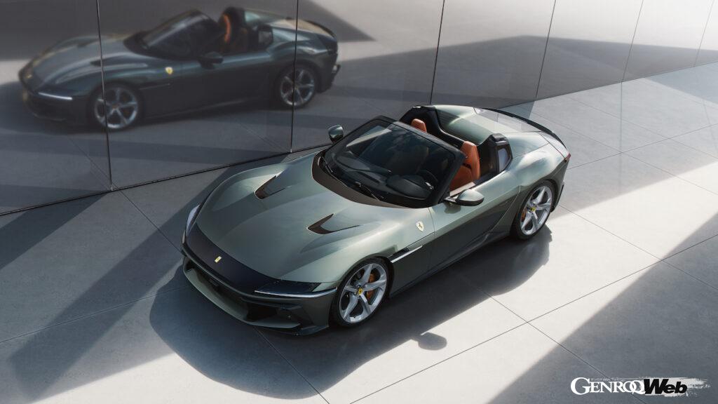 新型2シータースパイダー「フェラーリ 12 チリンドリ スパイダー」のエクステリア。