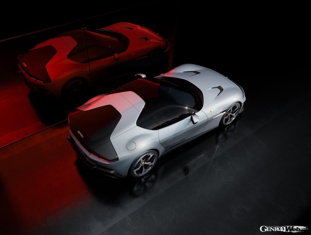 6.5リッターV型12気筒自然吸気エンジンをフロントミッド搭載する「フェラーリ 12チリンドリ」のエクステリア。