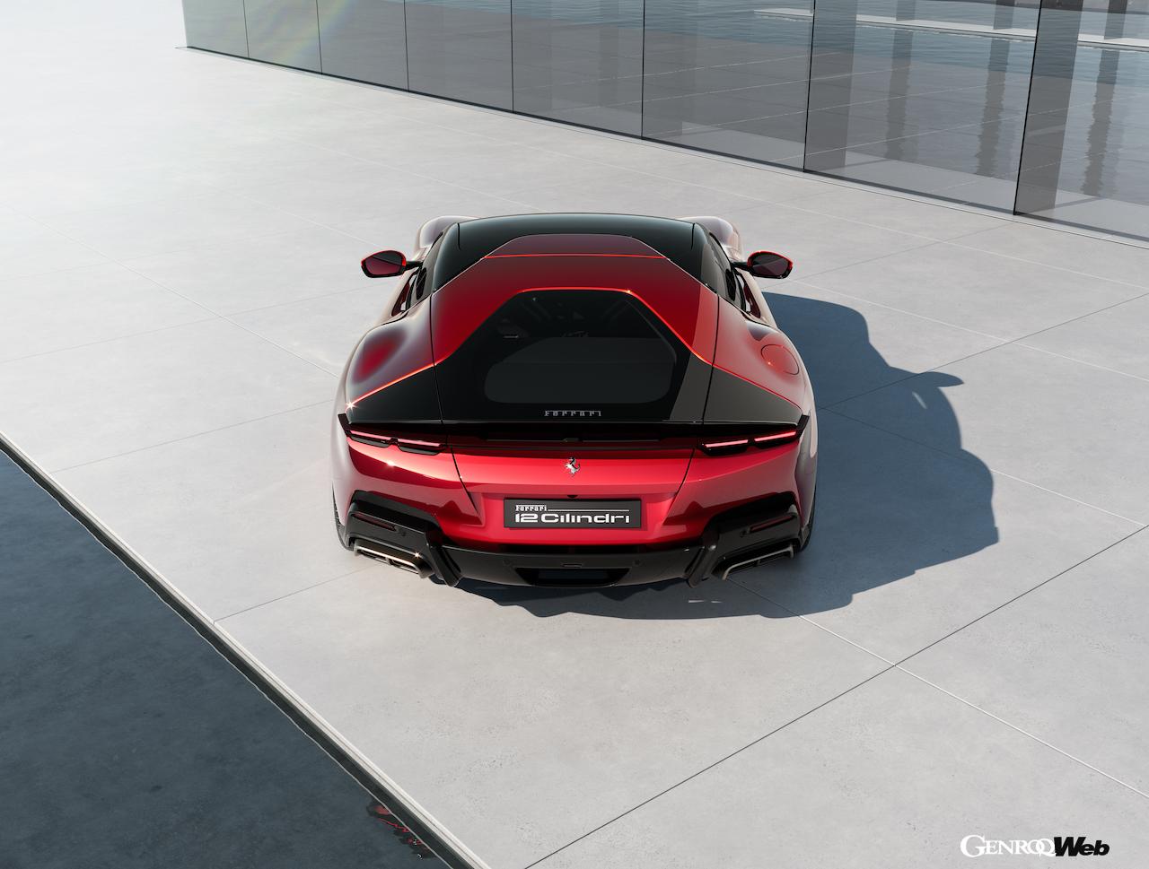 6.5リッターV型12気筒自然吸気エンジンをフロントミッド搭載する「フェラーリ 12チリンドリ」のエクステリア。