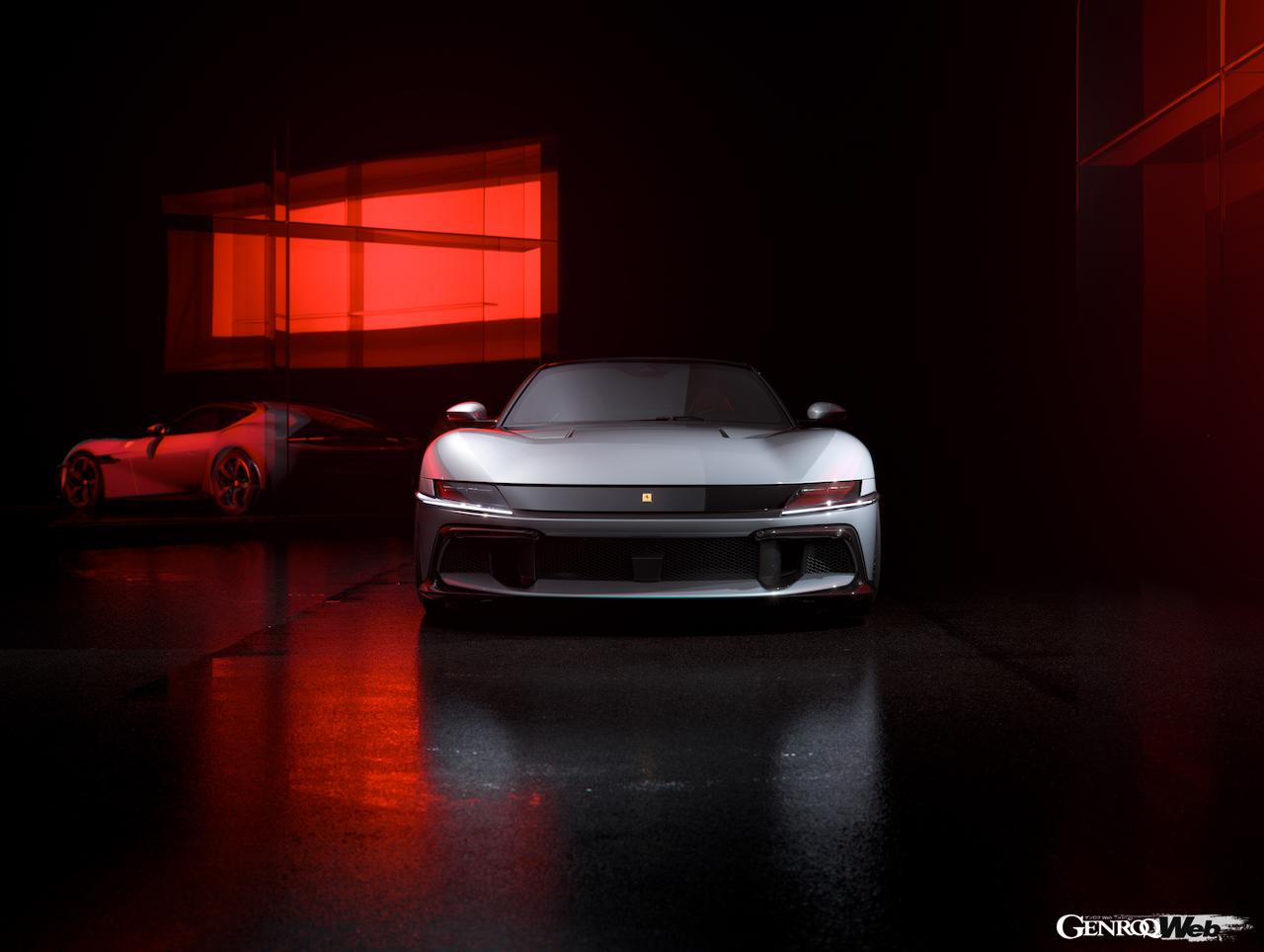 6.5リッターV型12気筒自然吸気エンジンをフロントミッド搭載する「フェラーリ 12チリンドリ」のエクステリア。