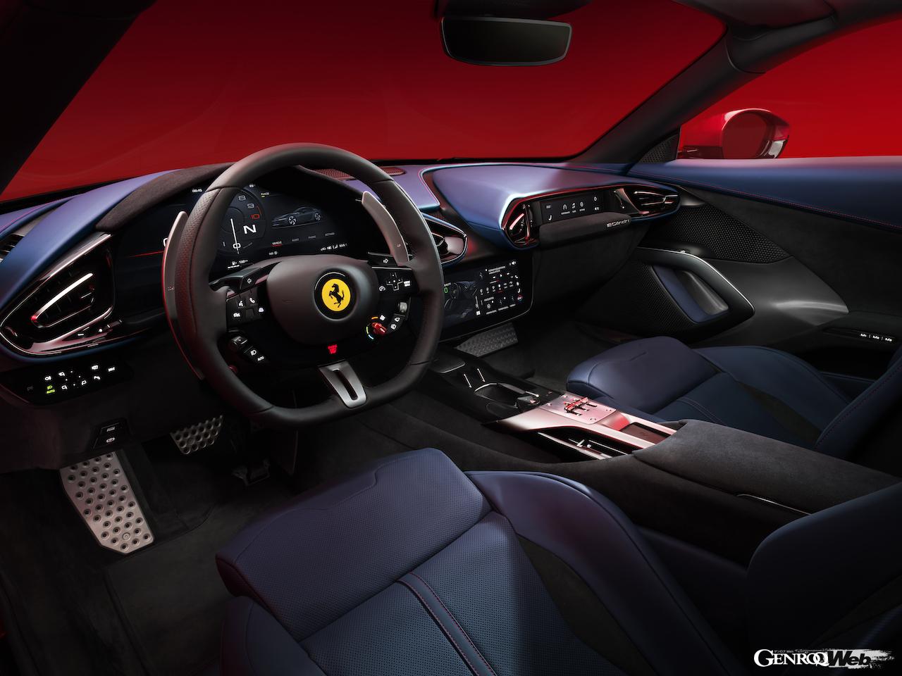 2シーターベルリネッタ「フェラーリ 12チリンドリ」のコクピット。