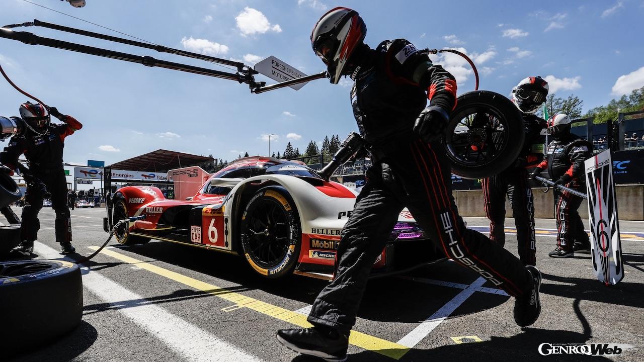 抜群のタイミングでピットを終えたことで、2位表彰台を得た、ポルシェ・ペンスキー・モータースポーツの963 6号車。