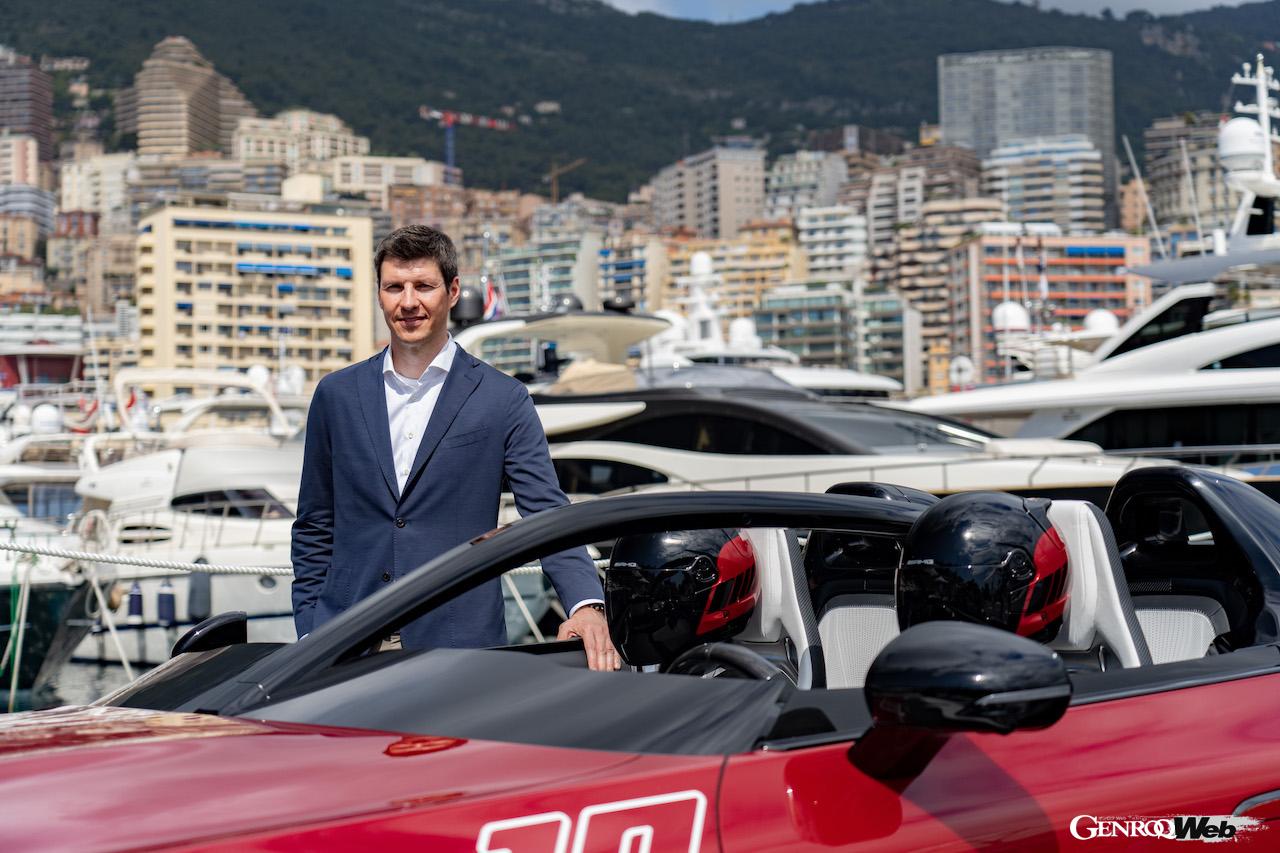 モナコのヨットハーバーで行われた「コンセプト メルセデス AMG ピュアスピード」のワールドプレミアイベント。