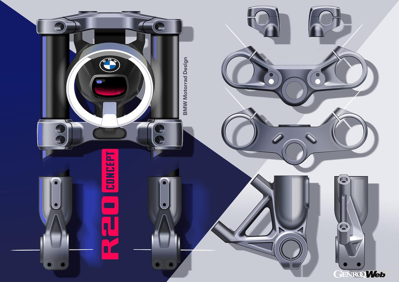 クラシカルなフォルムを持つ「BMW R20 コンセプト」のデザインスケッチ。