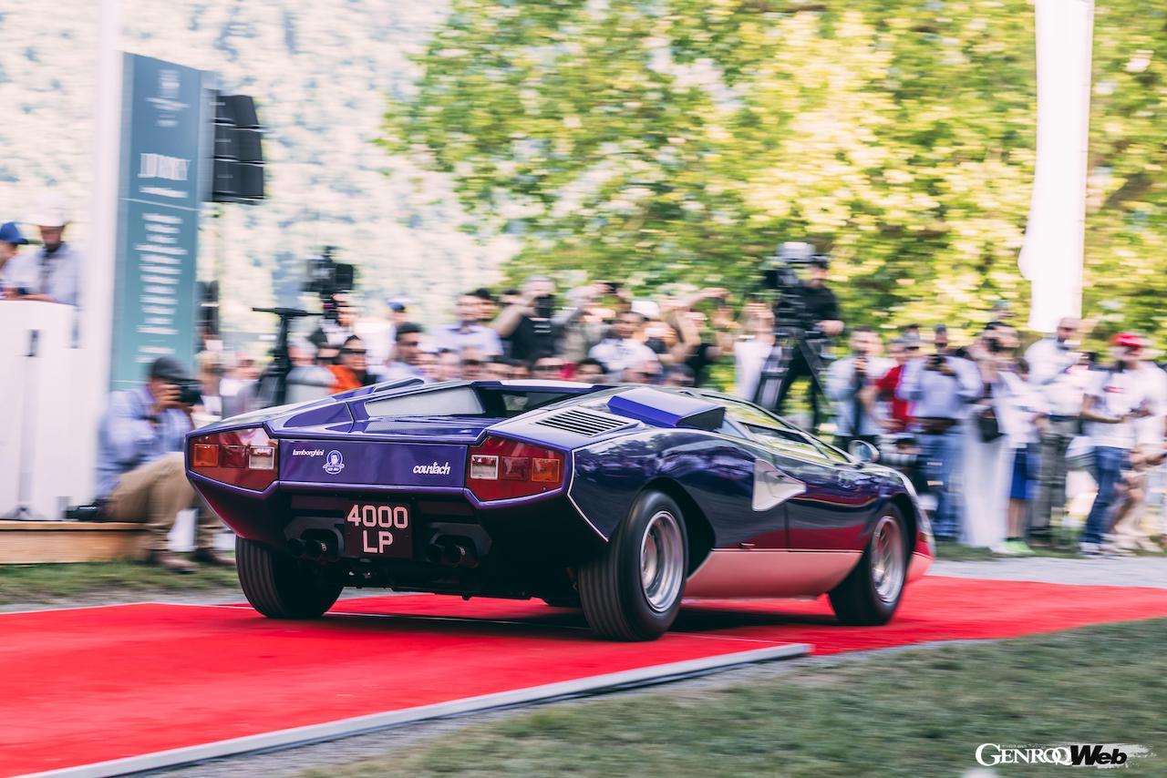 コンコルソ・デレガンツァ・ヴィラ・デステに展示された、1976年製ランボルギーニ カウンタック LP400」。