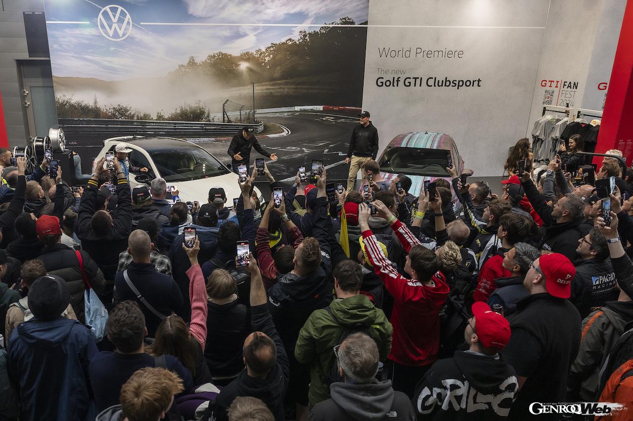 ニュルブルクリンクのリング・ブルバードで行われた「ゴルフ GTI クラブスポーツ」のお披露目イベントでは、今回のレースに参戦するベニー・ロイヒターとハンス＝ヨアヒム・スタックによってアンベールが行われた。