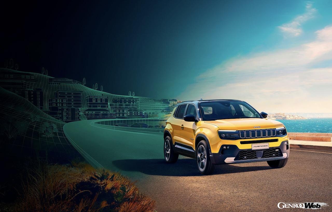 オフロードを性能をアピールするジープらしいエクステリアを実現した「ジープ アベンジャー」。