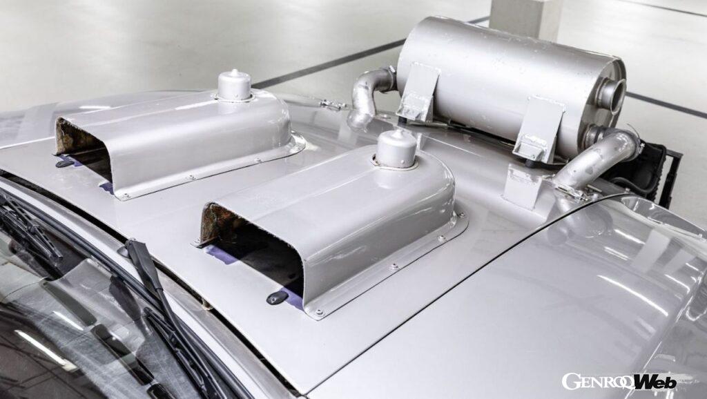 様々な機器やコンポーネントがボディに装着された、ポルシェ 928騒音テスト車両。