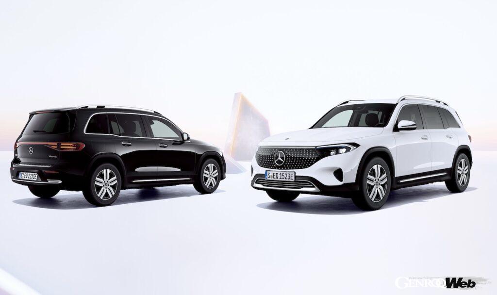 日本市場には、フロントアクスルに1基のモーターを搭載する前輪駆動の「EQB 250+」と、前後に2基のモーターを配置した4輪駆動の「EQB 350 4MATIC」が導入される。