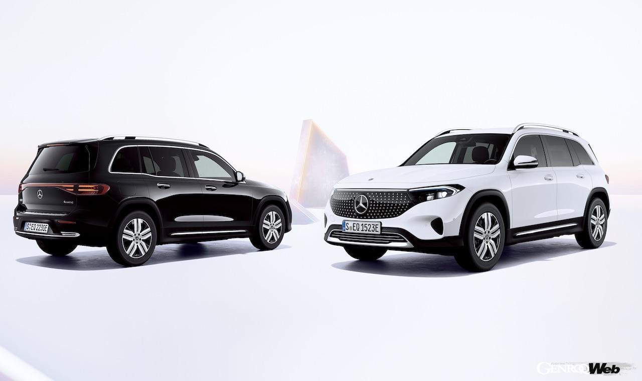 日本市場には、フロントアクスルに1基のモーターを搭載する前輪駆動の「EQB 250+」と、前後に2基のモーターを配置した4輪駆動の「EQB 350 4MATIC」が導入される。