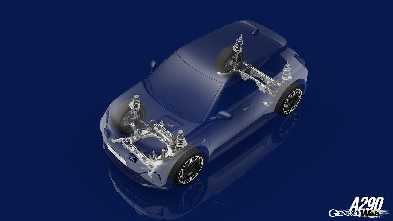 アルピーヌ初のフル電動コンパクト「A290」の電動パワートレイン。