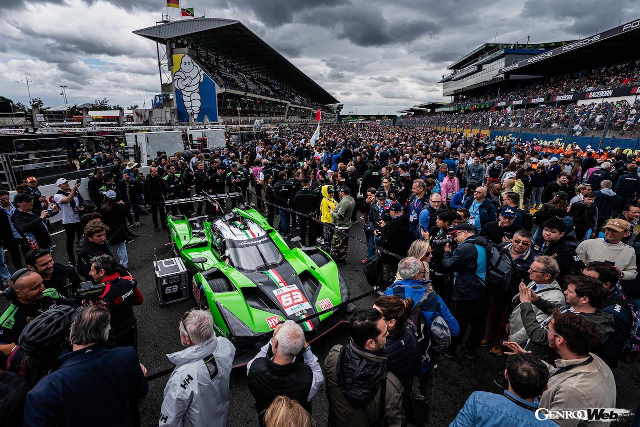 多くのファンから注目を受ける、ランボルギーニ SC63 63号車。