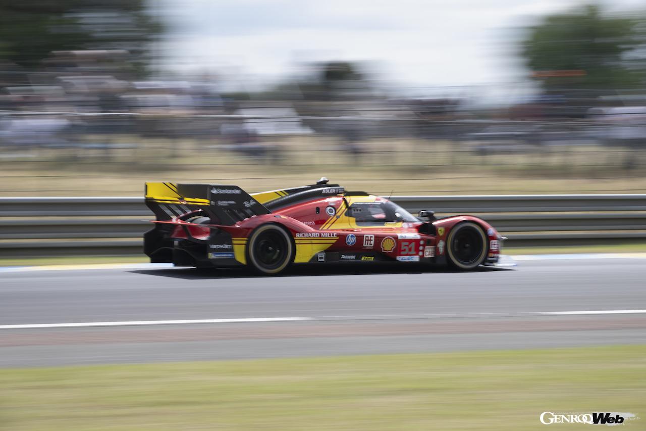 終盤まで首位争いに加わり、3位でフィニッシュしたフェラーリ 499P 51号車。