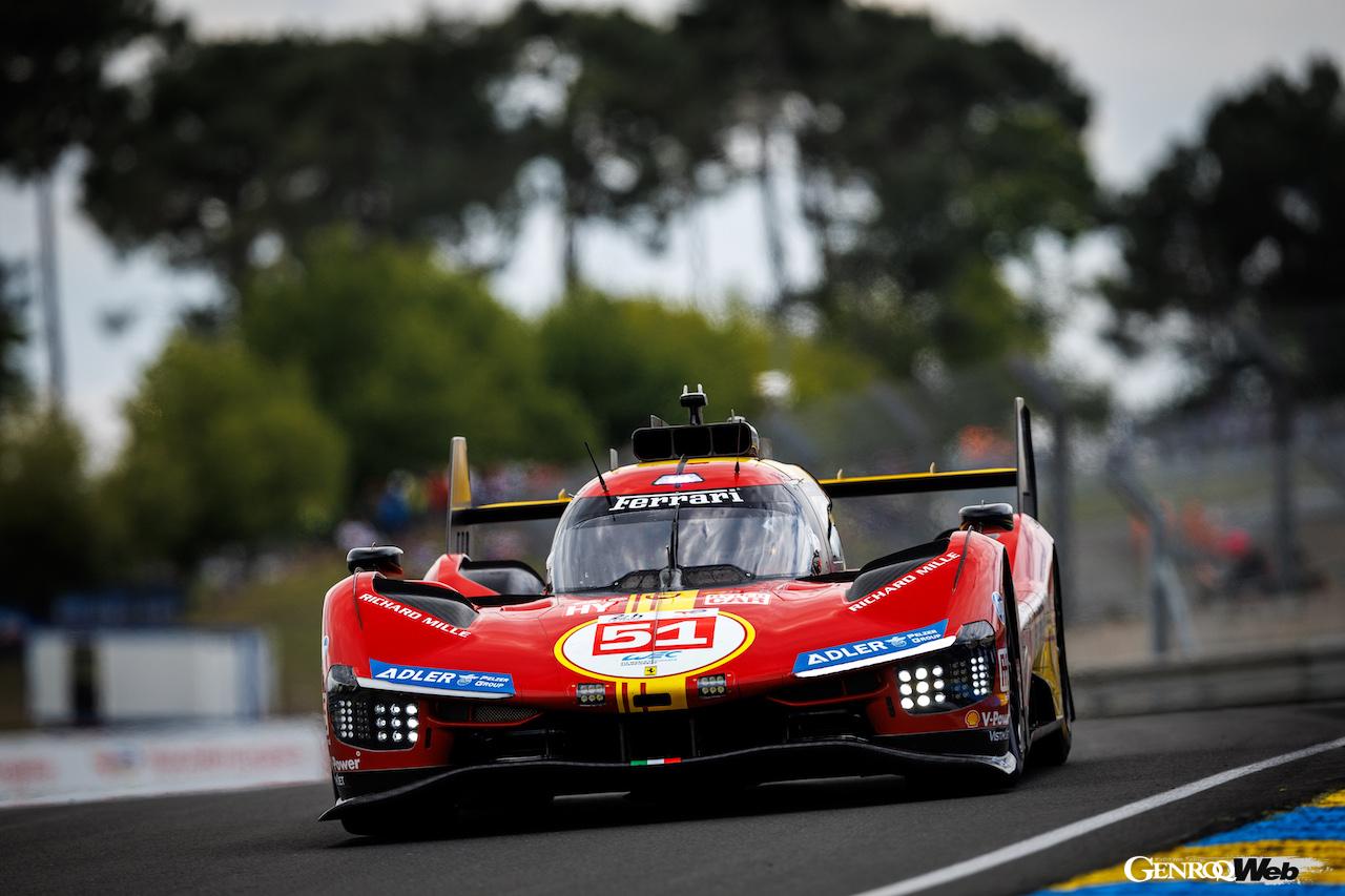 終盤まで首位争いに加わり、3位でフィニッシュしたフェラーリ 499P 51号車。