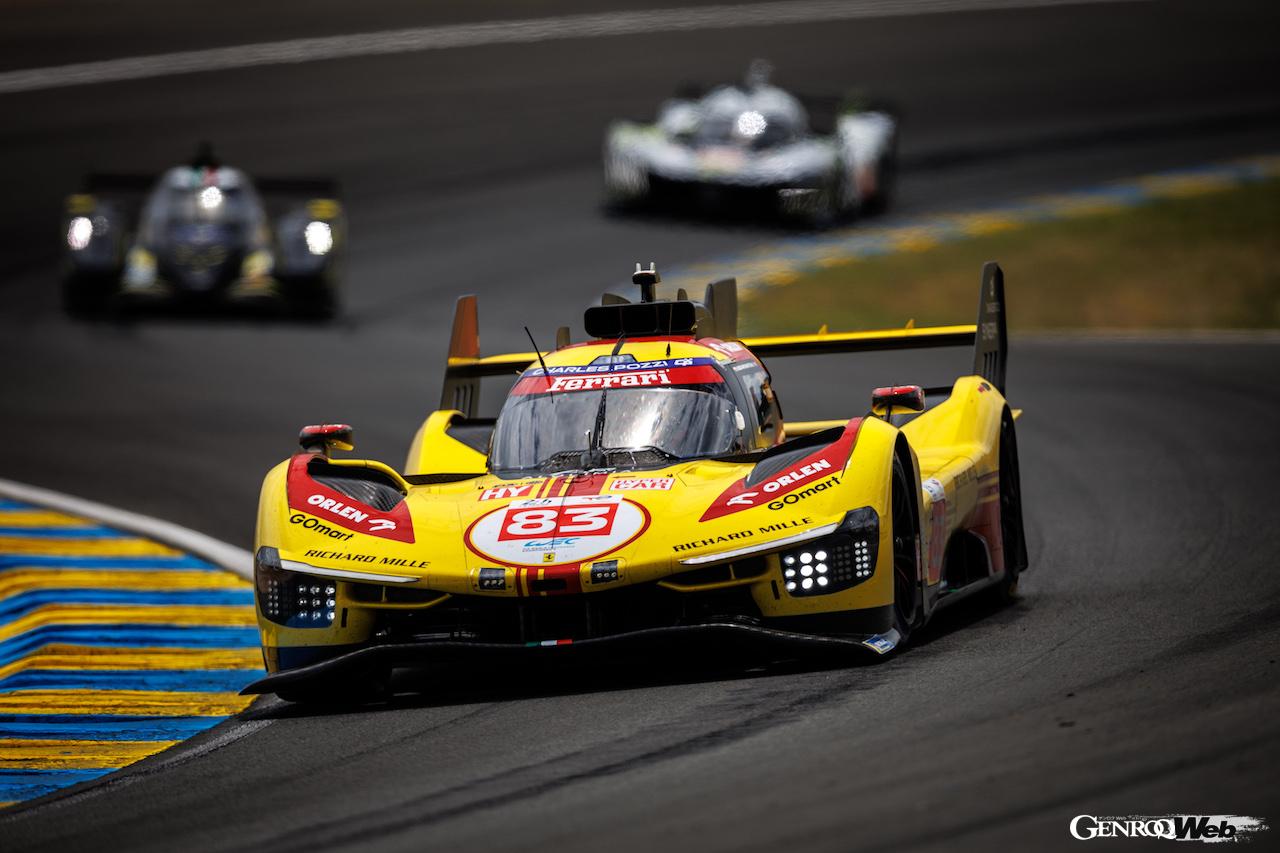レース序盤、抜群のペースを披露し、トップを走行したフェラーリ 499P 83号車。