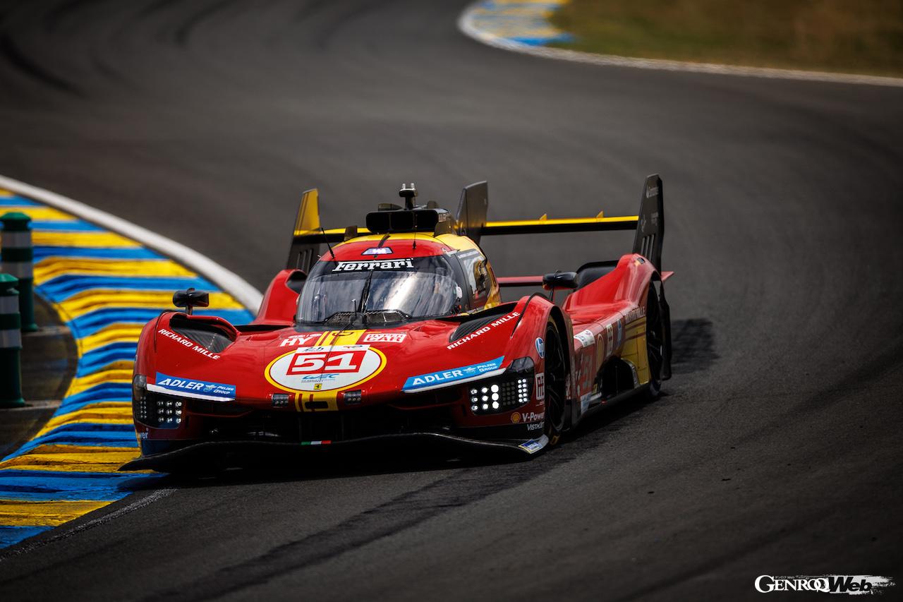 終盤まで首位争いに加わり、3位でフィニッシュしたフェラーリ 499P 51号車。